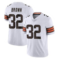 harde C.Browns #32 Jim Brown Player White Vapor Untouchable Limited Home Game Stitched Jerseys