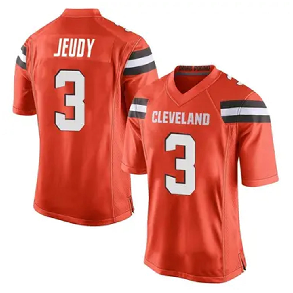 hardeC.Browns #3 Jerry Jeudy Player Orange Game Stitched Jerseys