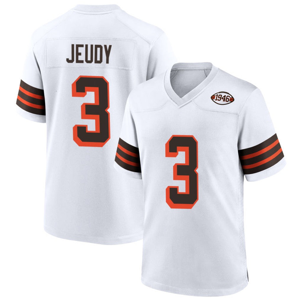 hardeC.Browns #3 Jerry Jeudy Player White Alternate Home Game Stitched Jerseys