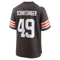 harde C.Browns #49 Carson Schwesinger Brown 2025 Draft Game Stitched Jerseys
