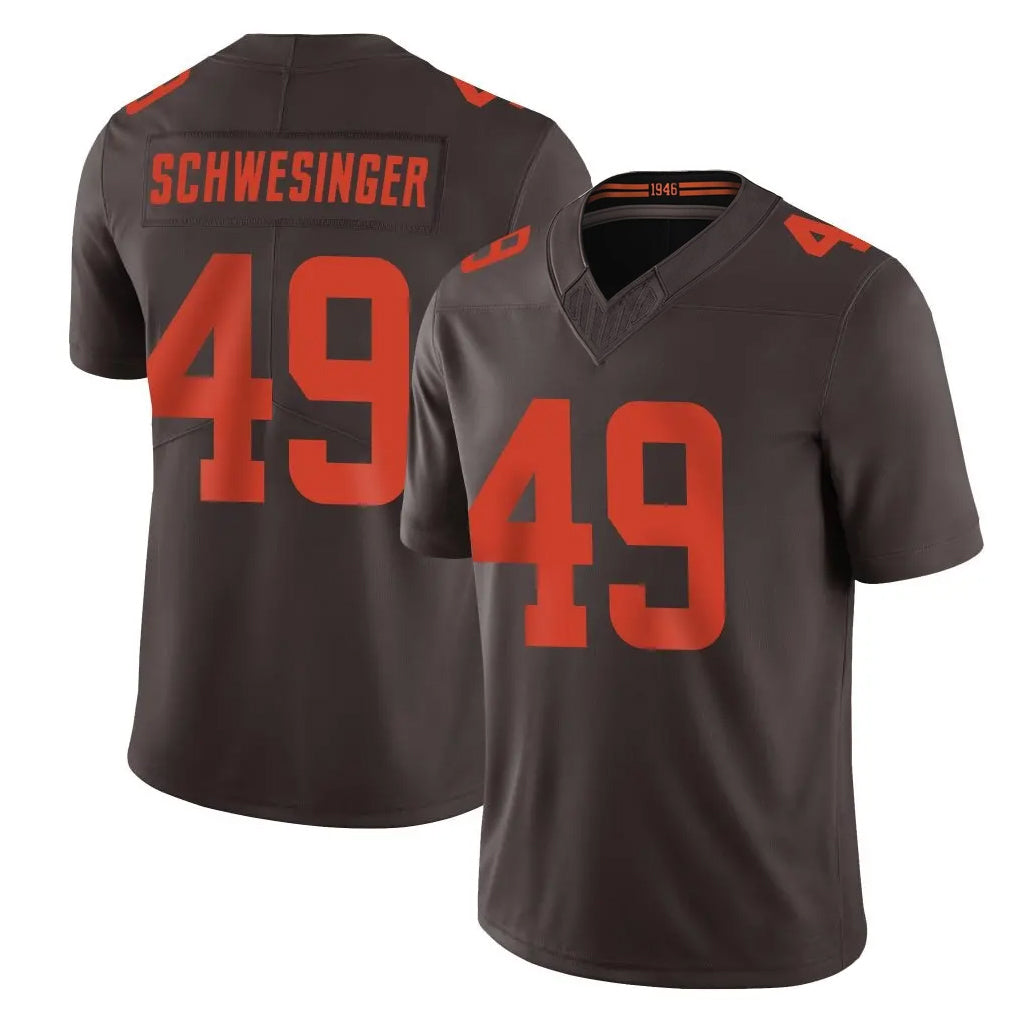 harde C.Browns #49 Carson Schwesinger Player Brown Limited Vapor F.U.S.E. Alternate Game Stitched Jerseys