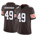 harde C.Browns #49 Carson Schwesinger Player Brown Vapor F.U.S.E. Limited Home Game Stitched Jerseys