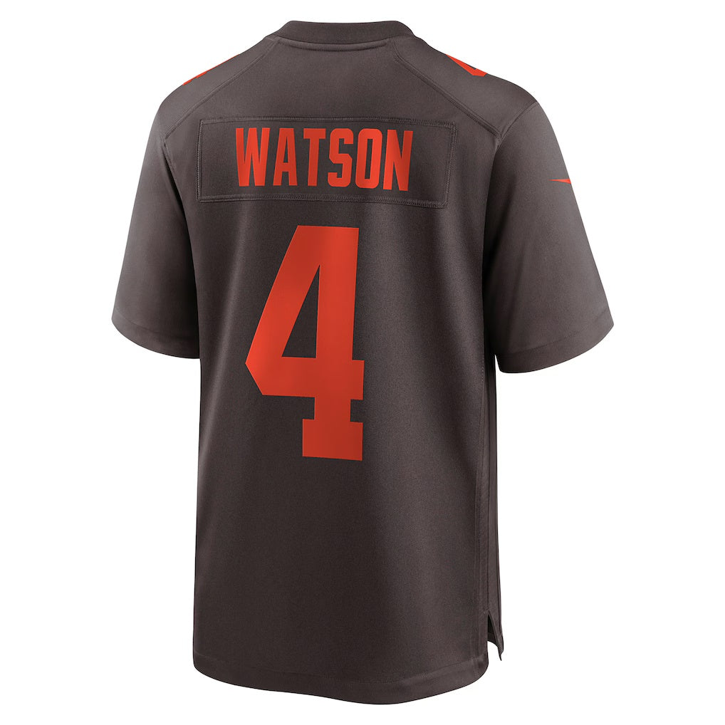 harde C.Browns #4 Deshaun Watson Brown Alternate Game Stitched Jerseys