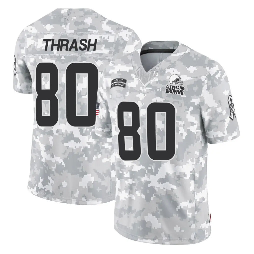 harde C.Browns #80 Jamari Thrash Player Arctic Camo Salute to Service Limited Home Game Stitched Jerseys