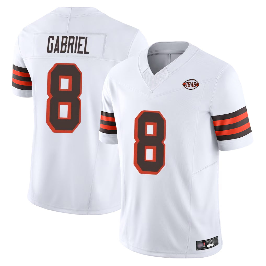 harde C.Browns #8 Dillon Gabriel Player White Limited Vapor F.U.S.E. Alternate Game Stitched Jerseys