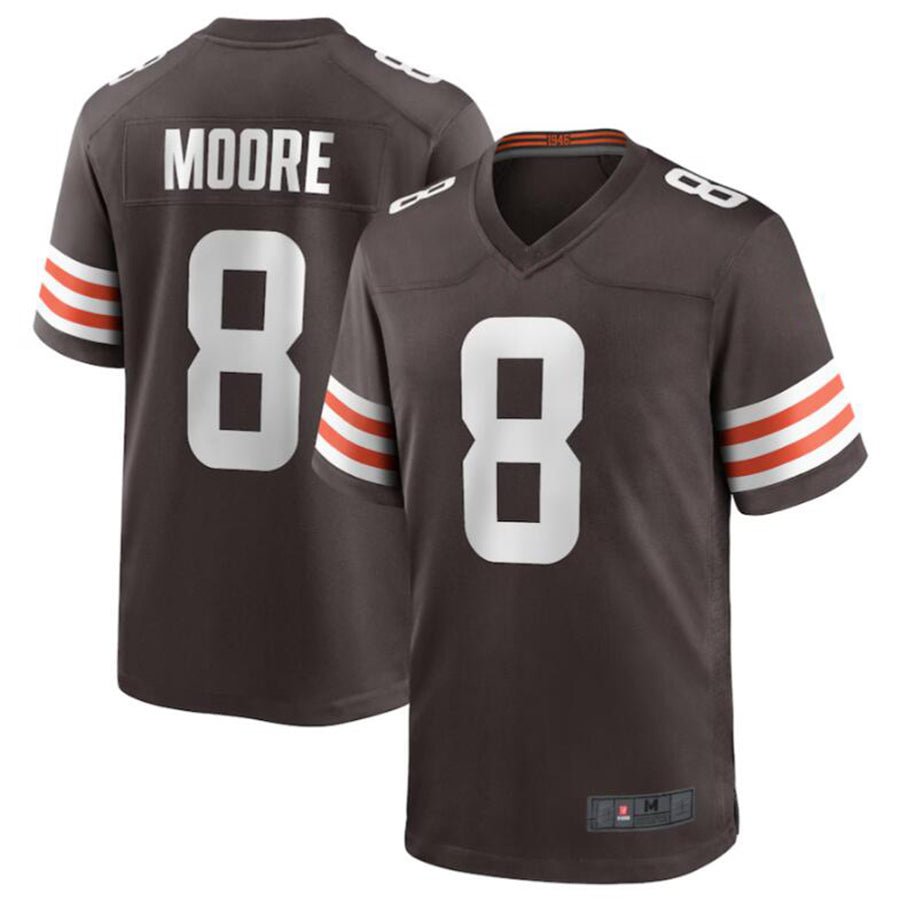 harde C.Browns #8 Elijah Moore Brown Game Retired Player Jersey American Stitched Jerseys