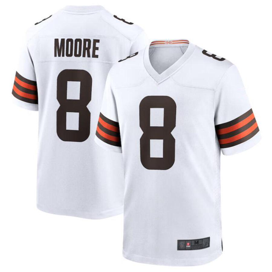 harde C.Browns #8 Elijah Moore White Game Retired Player Jersey American Stitched  Jerseys