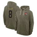 harde C.Browns #8 Jared Verse Player Olive Salute to Service Pullover Hoodies Limited Stitched Jerseys