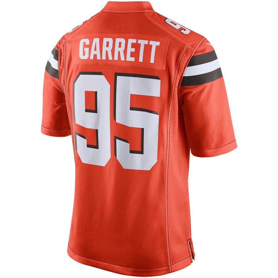 harde C.Browns #95 Myles Garrett Player Orange Game  Stitched Jerseys
