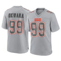 harde C.Browns #99 Julian Okwara Player Gray Atmosphere Fashion Game Stitched Jerseys