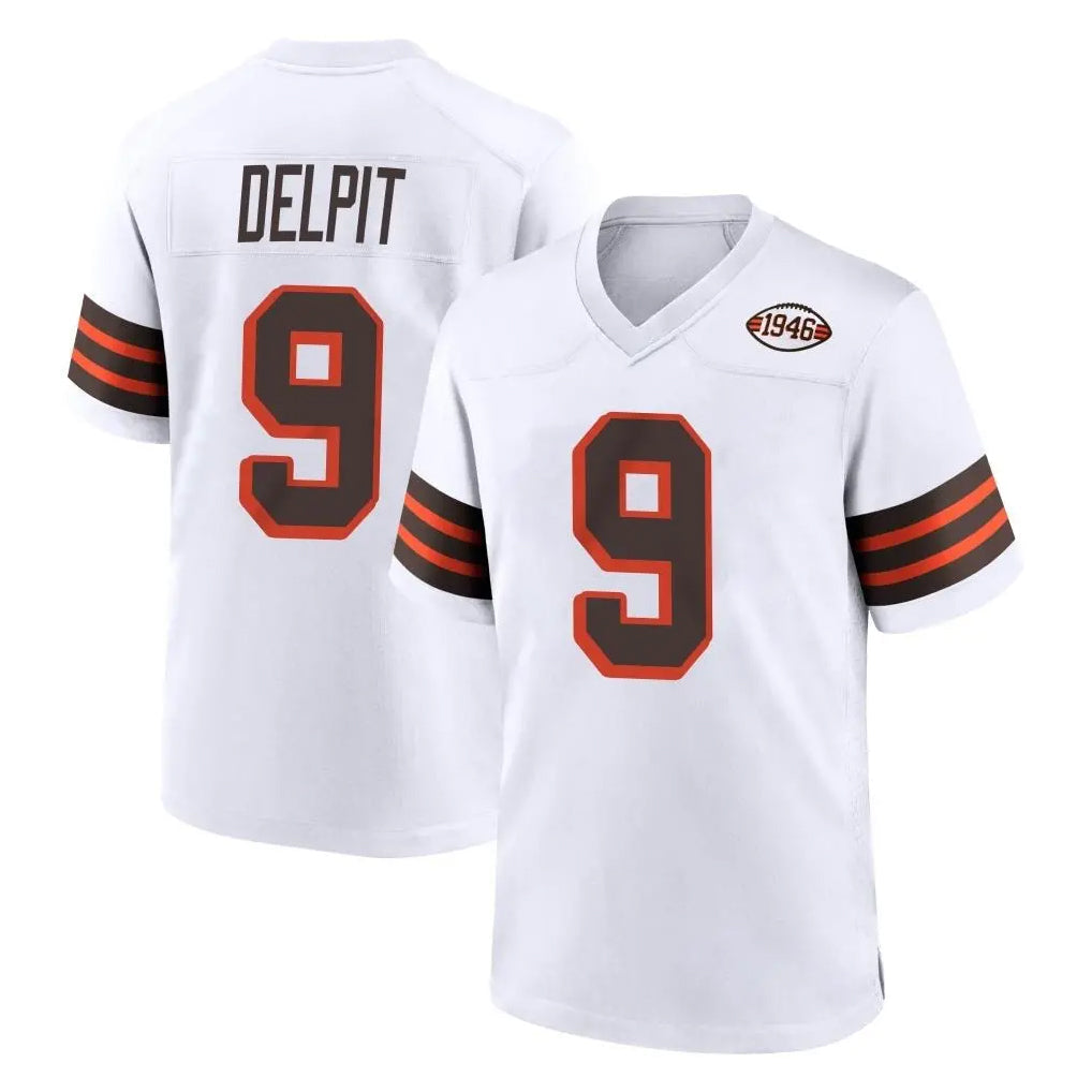 harde C.Browns #9 Grant Delpit Player White Alternate Home Game Stitched Jerseys