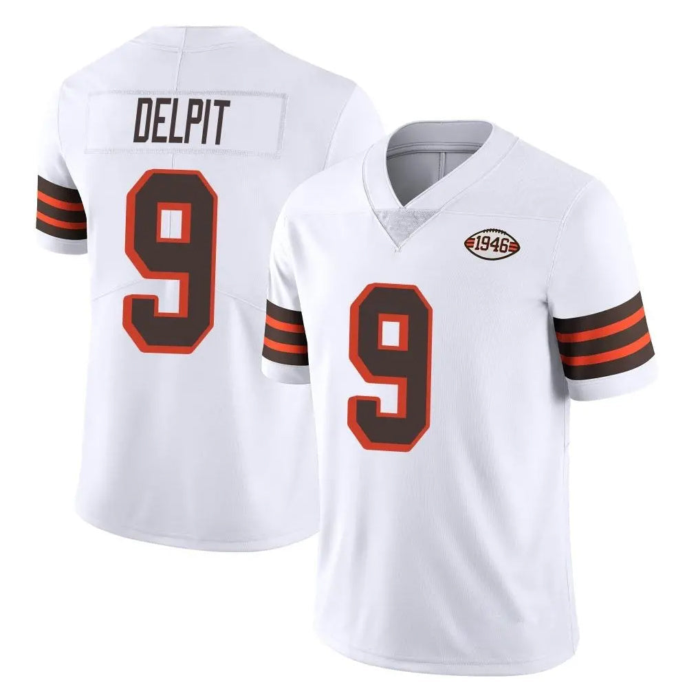 harde C.Browns #9 Grant Delpit Player White Limited  Vapor 1946 Collection Alternate Game Stitched Jerseys