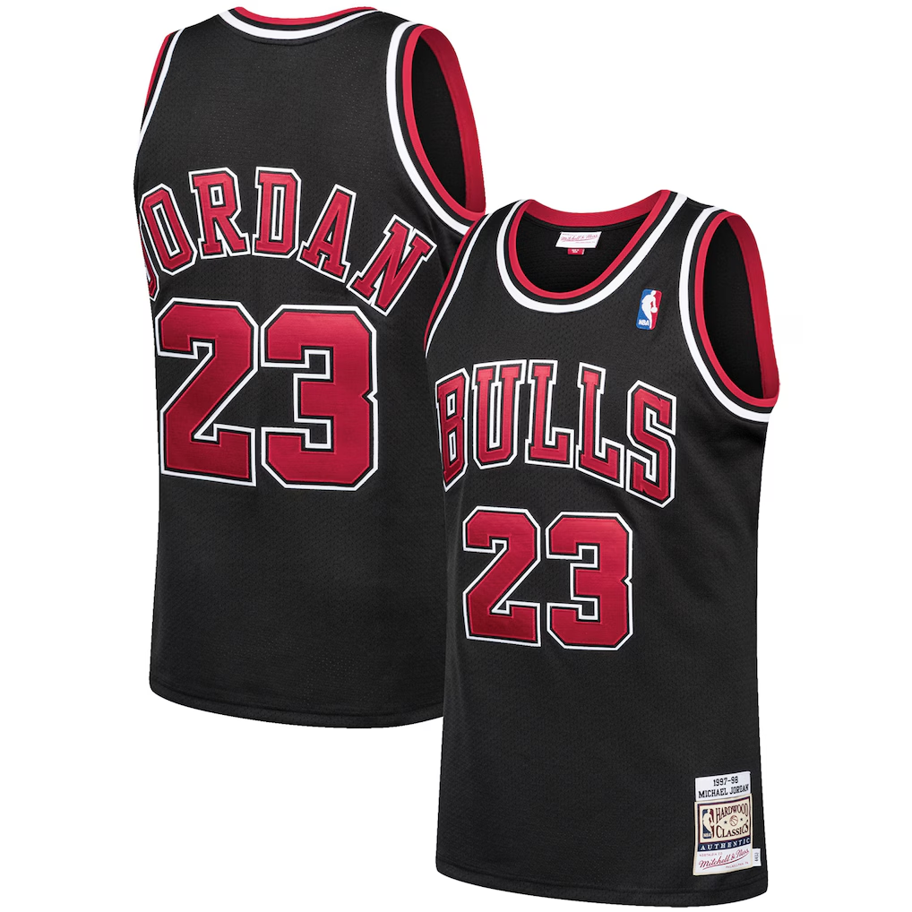 harde C.Bulls #23 Michael Jordan Mitchell & Ness Black 1997-98 Hardwood Classics Authentic Jerseys