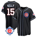 harde C.Cubs #15 Carson Kelly Player Black Fashion Out 150th Anniversary Game Stitched Jerseys