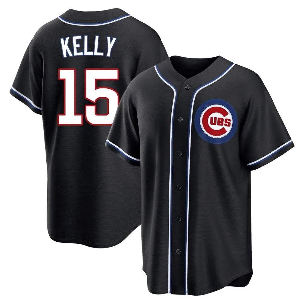 harde C.Cubs #15 Carson Kelly Player Black Fashion Out Game Stitched Jerseys