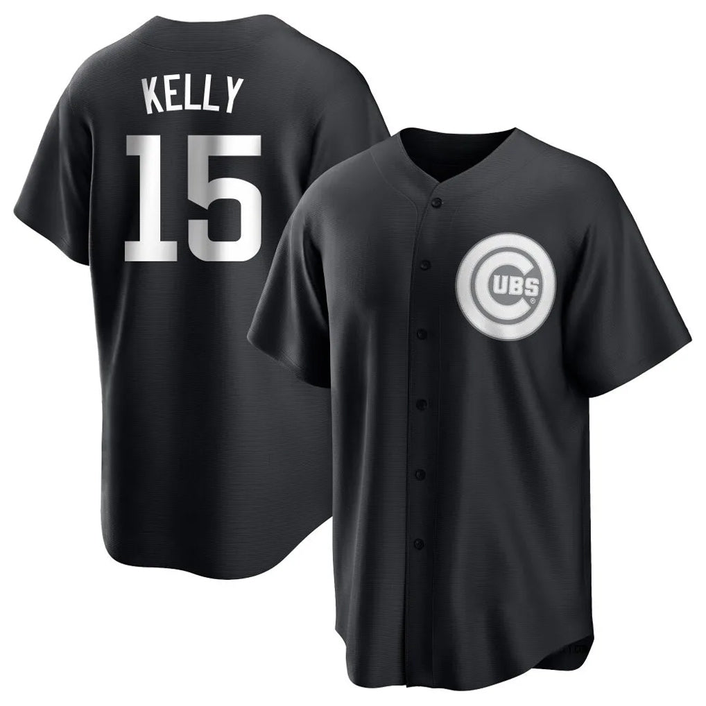harde C.Cubs #15 Carson Kelly Player Black Game Stitched Jerseys