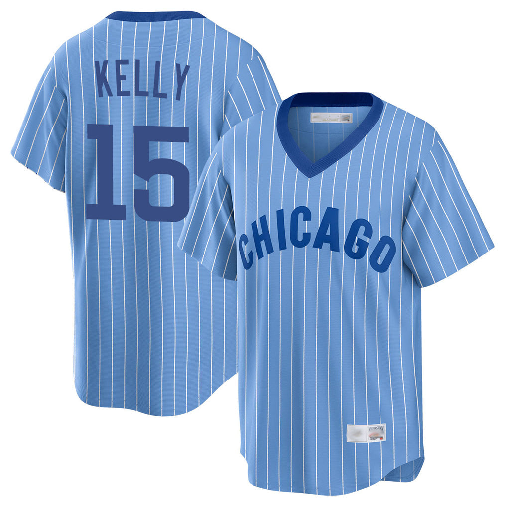 harde C.Cubs #15 Carson Kelly Player Blue T-shirt Cooperstown Collection Limited Stitched Jerseys