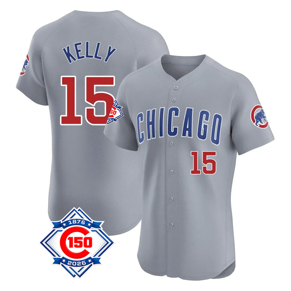 harde C.Cubs #15 Carson Kelly Player Gray Road 150th Anniversary Limited Elite Home Stitched Jerseys