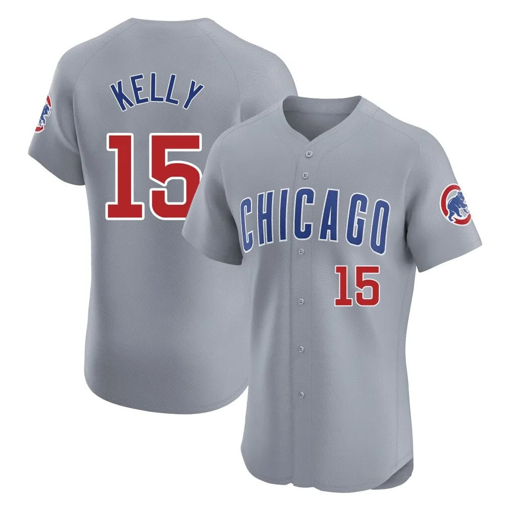 harde C.Cubs #15 Carson Kelly Player Gray Road Limited Elite Home Stitched Jerseys