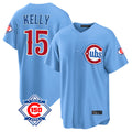 harde C.Cubs #15 Carson Kelly Player Light Blue 150th Anniversary Home Game Stitched Jerseys