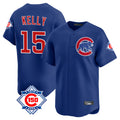 harde C.Cubs #15 Carson Kelly Player Royal 150th Anniversary Limited Home Stitched Jerseys
