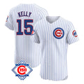 harde C.Cubs #15 Carson Kelly Player White 150th Anniversary Limited Elite Home Game Stitched Jerseys