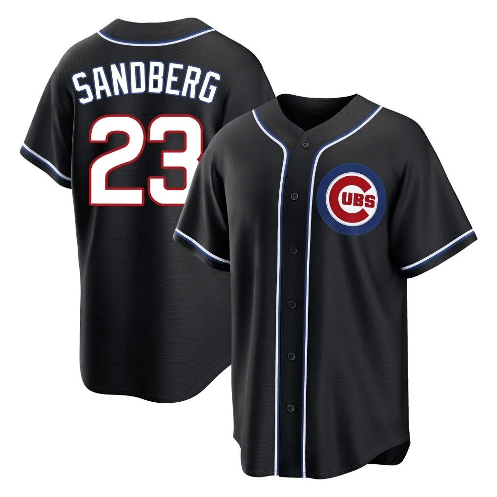 harde C.Cubs #23 Ryne Sandberg Player Black Fashion Out Game Stitched Jerseys