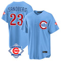 harde C.Cubs #23 Ryne Sandberg Player Light Blue 150th Anniversary Home Game Stitched Jerseys