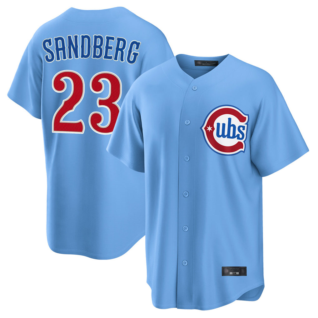 harde C.Cubs #23 Ryne Sandberg Player Light Blue Home Game Stitched Jerseys