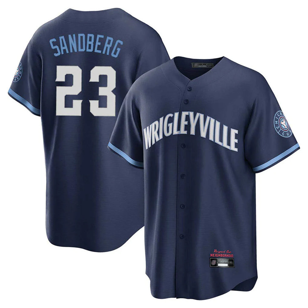 harde C.Cubs #23 Ryne Sandberg Player Navy City Connect Home Game Stitched Jerseys