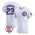 harde C.Cubs #23 Ryne Sandberg Player White 150th Anniversary Limited Elite Home Game Stitched Jerseys