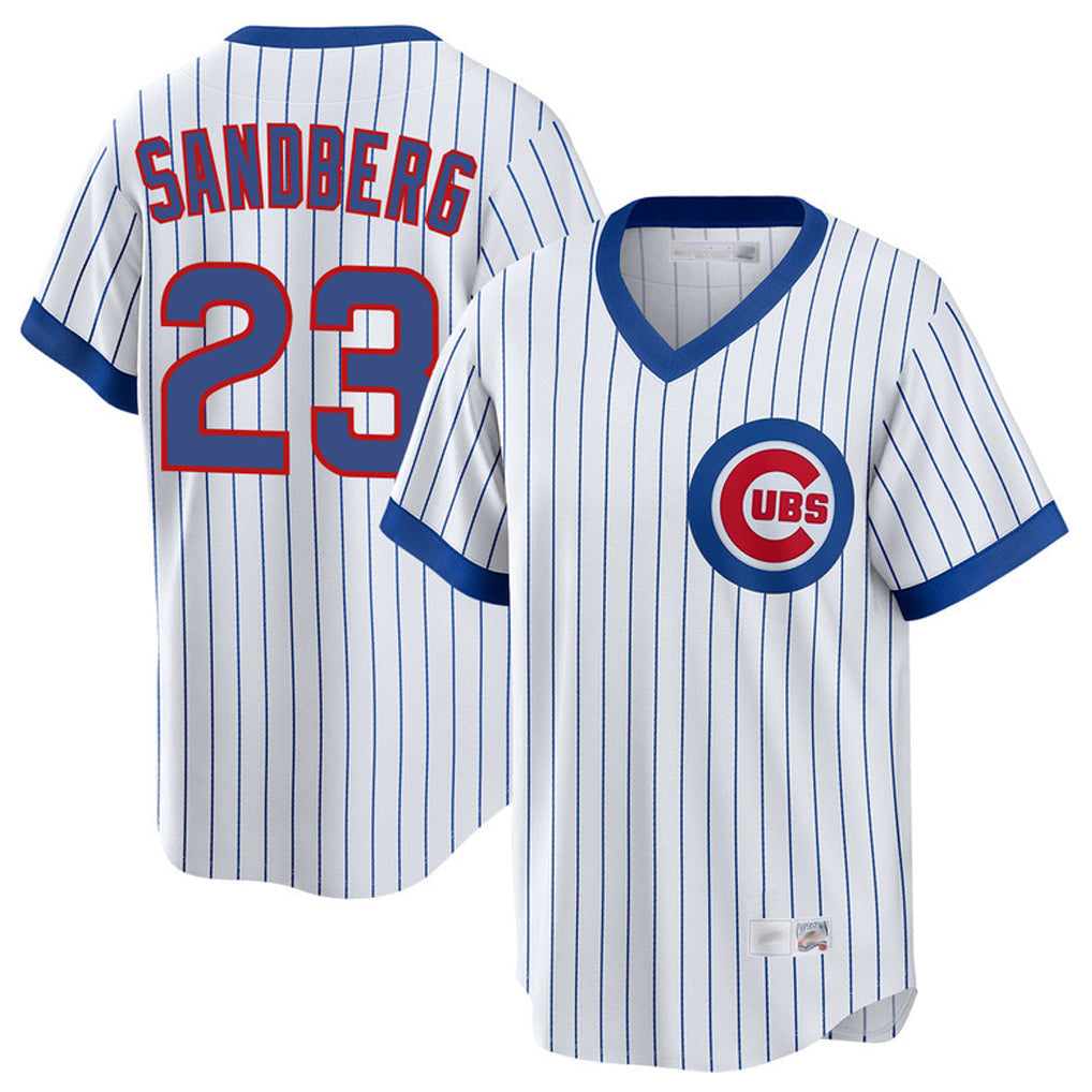 harde C.Cubs #23 Ryne Sandberg Player White T-shirt Cooperstown Collection Limited Stitched Jerseys