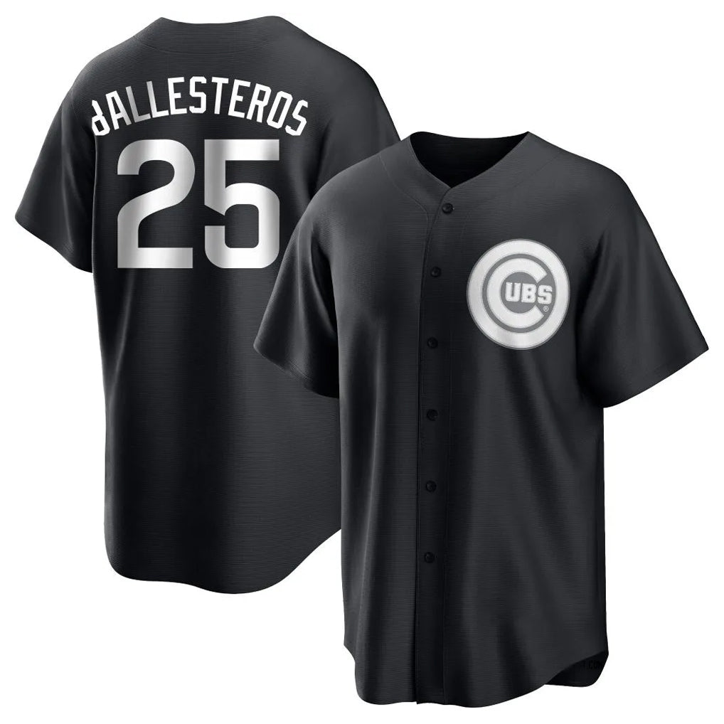 harde C.Cubs #25 Mois¡§|s Ballesteros Player Black Game Stitched Jerseys