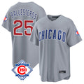 harde C.Cubs #25 Mois¡§|s Ballesteros Player Gray 150th Anniversary Home Game Stitched Jerseys