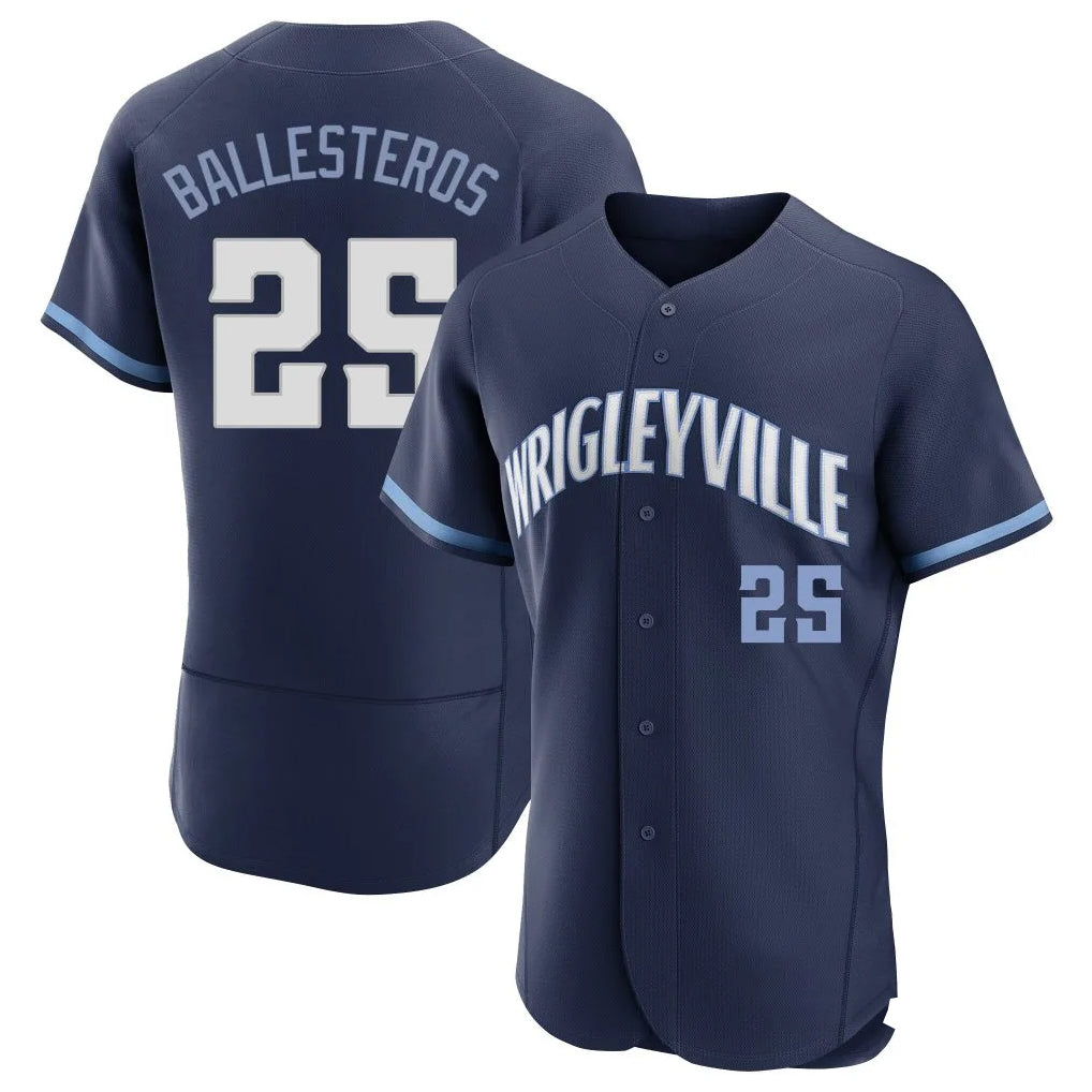 harde C.Cubs #25 Mois¡§|s Ballesteros Player Navy City Connect Limited Elite Home Stitched Jerseys