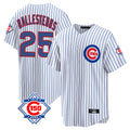harde C.Cubs #25 Mois¡§|s Ballesteros Player White 150th Anniversary Home Game Stitched Jerseys
