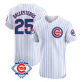 harde C.Cubs #25 Mois¡§|s Ballesteros Player White 150th Anniversary Limited Elite Home Game Stitched Jerseys
