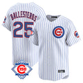 harde C.Cubs #25 Mois¡§|s Ballesteros Player White 150th Anniversary Limited Home Game Stitched Jerseys