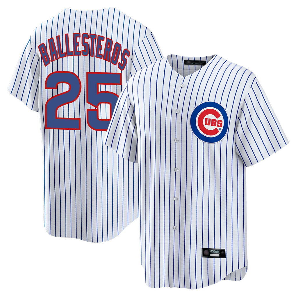 harde C.Cubs #25 Mois¡§|s Ballesteros Player White Game Home Stitched Jerseys