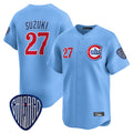 harde C.Cubs #27 Seiya Suzuki Player Blue Vapor Premier Limited Home Stitched Jerseys