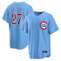 harde C.Cubs #27 Seiya Suzuki Player Light Blue Home Game Stitched Jerseys
