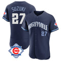 harde C.Cubs #27 Seiya Suzuki Player Navy City Connect 150th Anniversary Limited Elite Home Stitched Jerseys