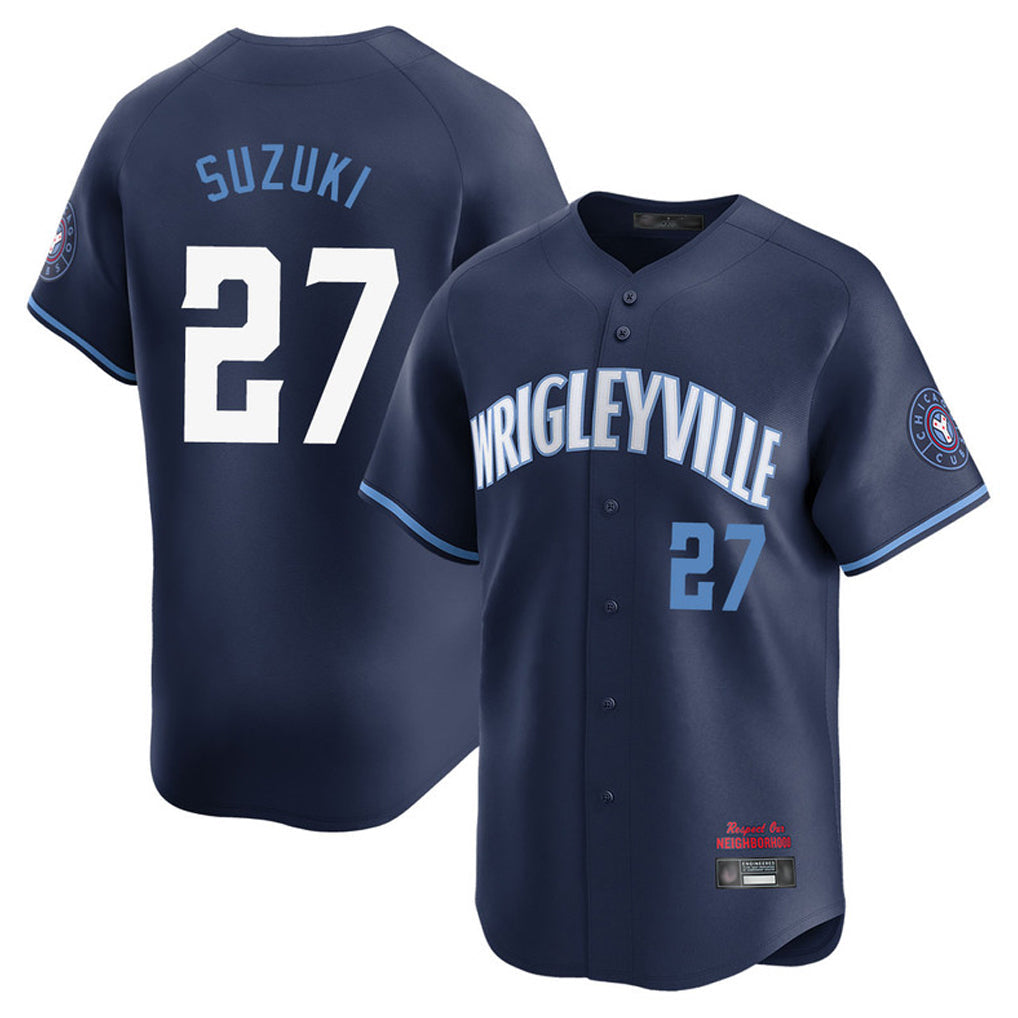harde C.Cubs #27 Seiya Suzuki Player Navy City Connect Limited Home Stitched Jerseys