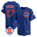 harde C.Cubs #27 Seiya Suzuki Player Royal 150th Anniversary Limited Home Stitched Jerseys