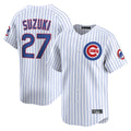 harde C.Cubs #27 Seiya Suzuki Player White Limited Home Game Stitched Jerseys