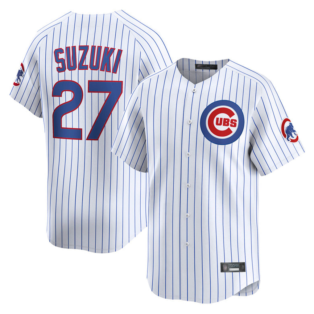 harde C.Cubs #27 Seiya Suzuki Player White Limited Home Game Stitched Jerseys