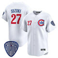 harde C.Cubs #27 Seiya Suzuki Player White Vapor Premier Limited Home Stitched Jerseys