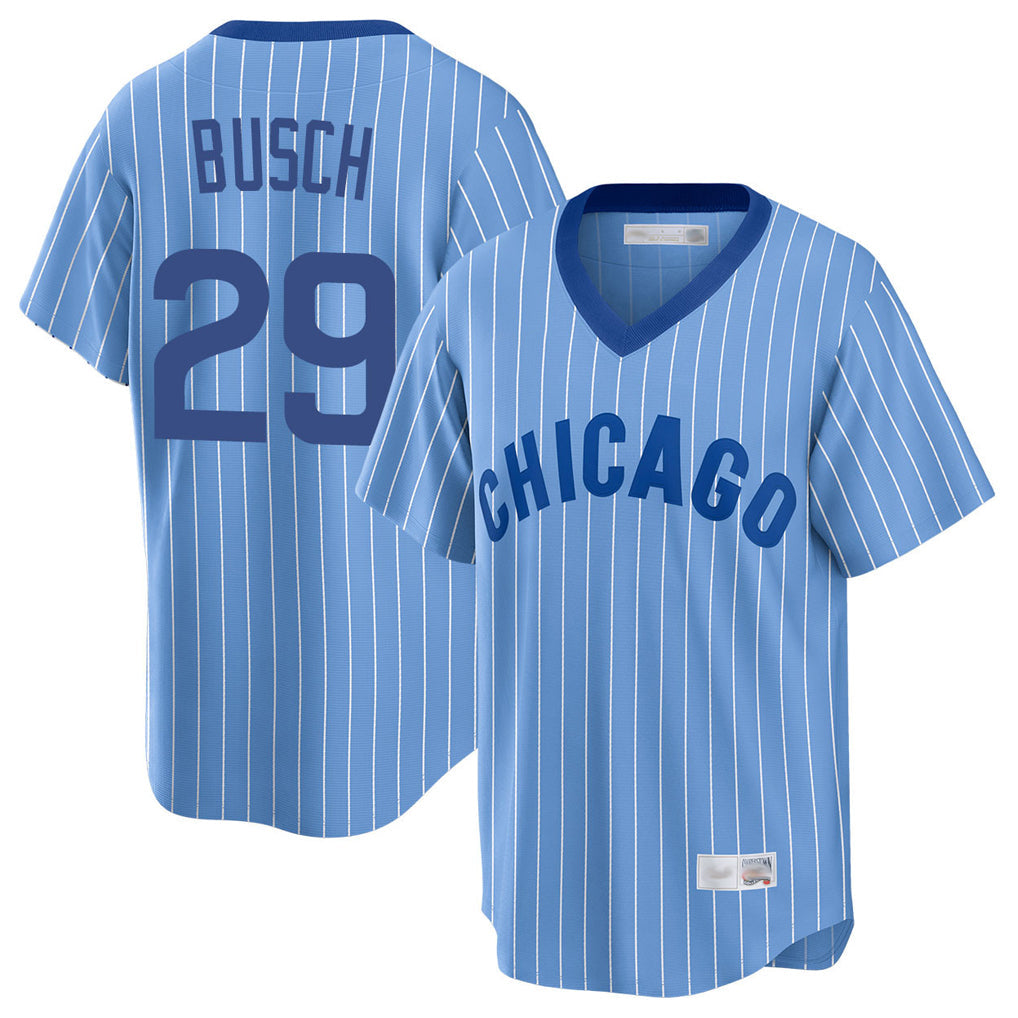 harde C.Cubs #29 Michael Busch Player Blue T-shirt Cooperstown Collection Limited Stitched Jerseys