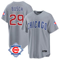 harde C.Cubs #29 Michael Busch Player Gray 150th Anniversary Home Game Stitched Jerseys