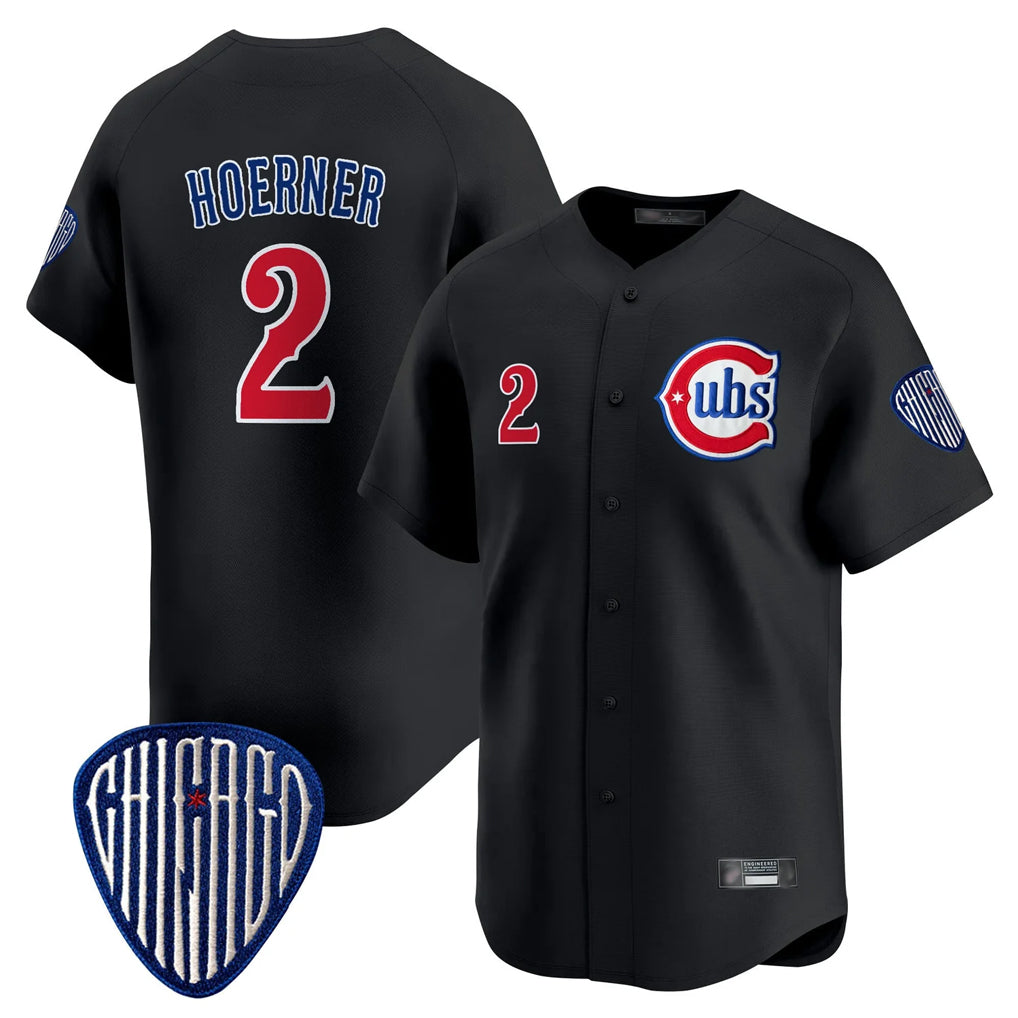 harde C.Cubs #2 Nico Hoerner Player Black Vapor Premier Limited Home Stitched Jerseys